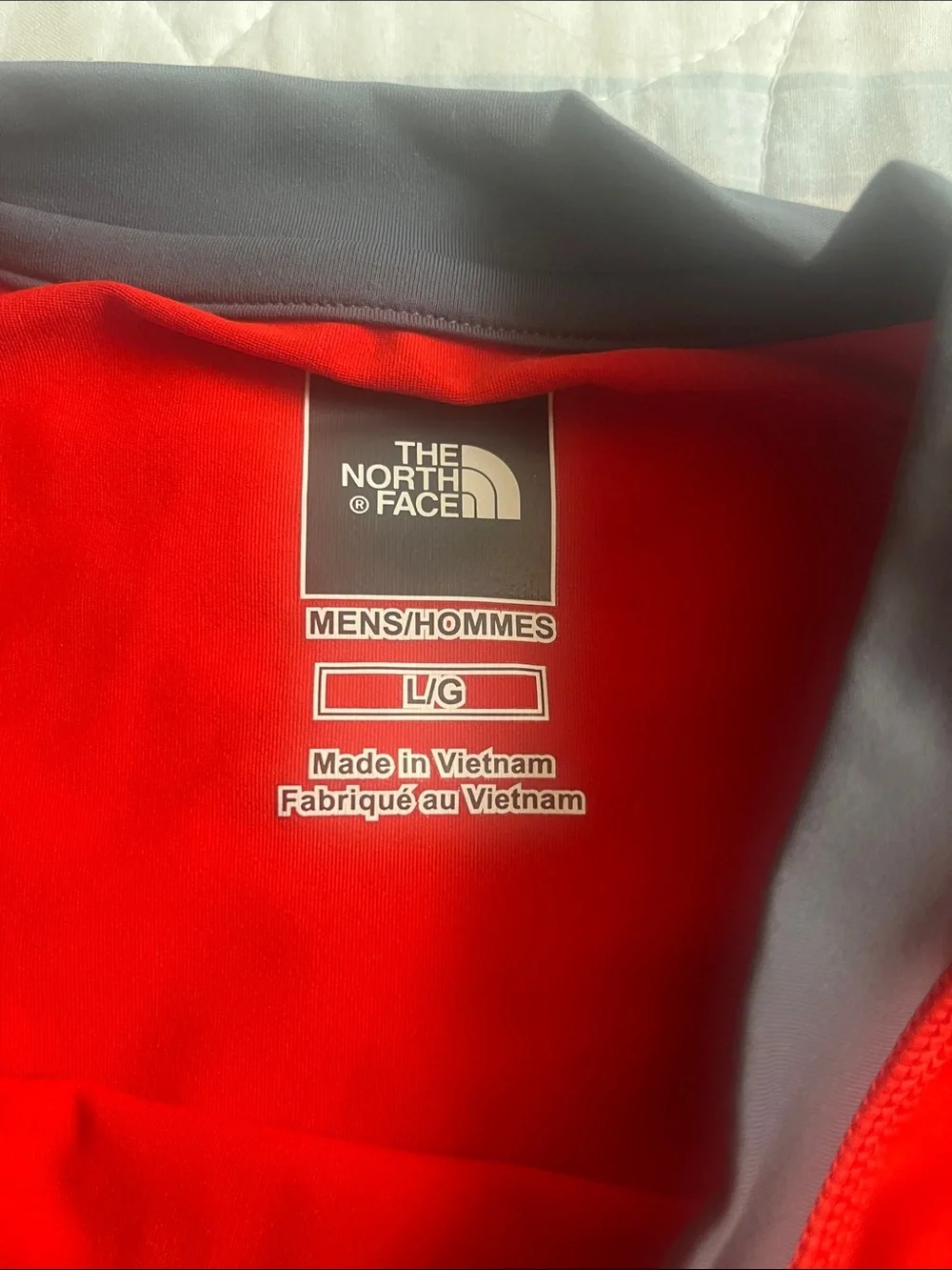 The North Face Red Long-Sleeve Crew with Dark Contrast Collar